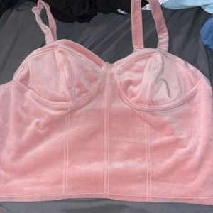 Pink crop top tank